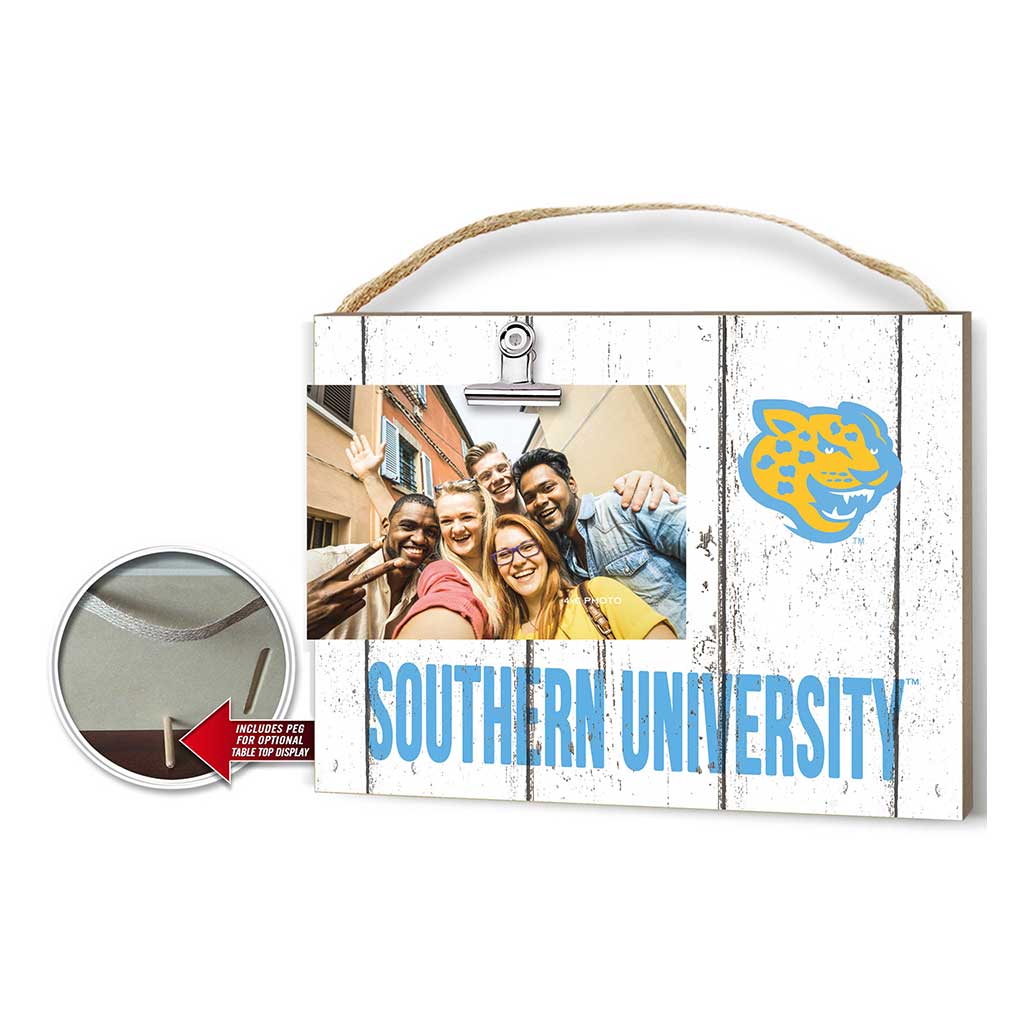Clip It Weathered Logo Photo Frame Southern University Jaguars