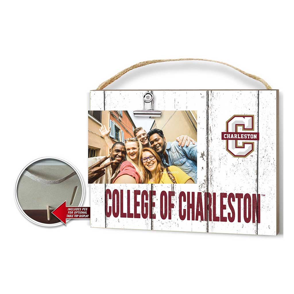 Clip It Weathered Logo Photo Frame Charleston College Cougars