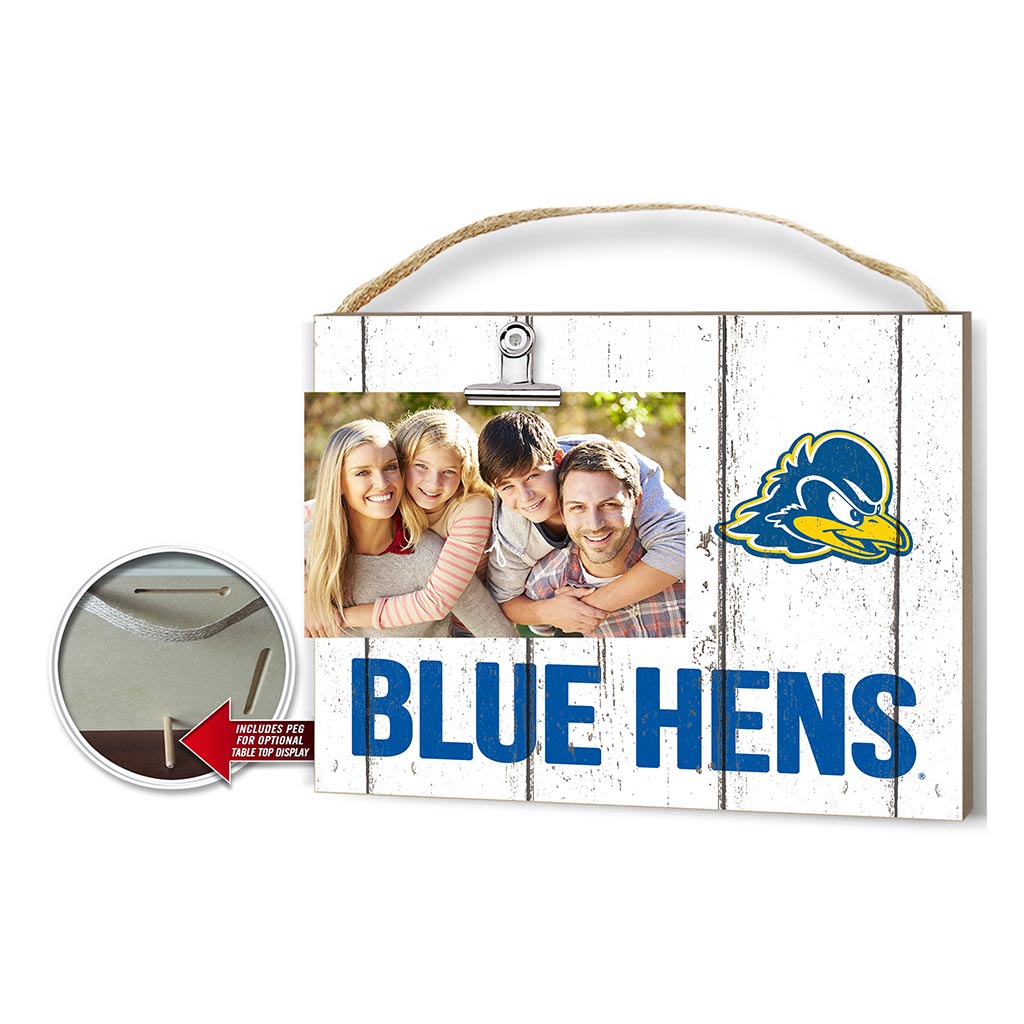 Clip It Weathered Logo Photo Frame Delaware Fightin Blue Hens