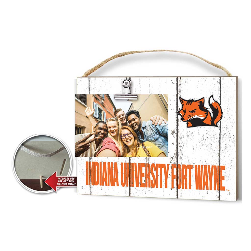 Clip It Weathered Logo Photo Frame Indiana University Fort Wayne Red Foxes