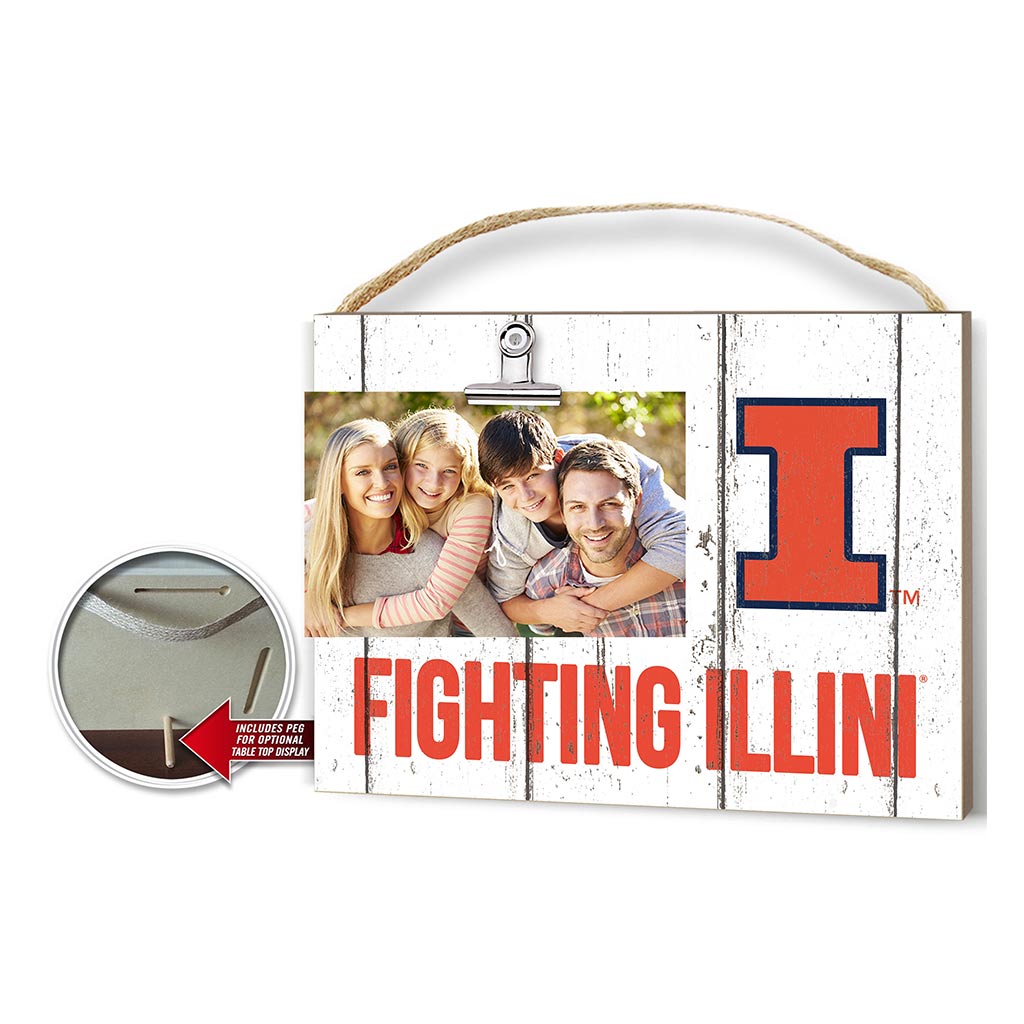Clip It Weathered Logo Photo Frame Illinois Fighting Illini