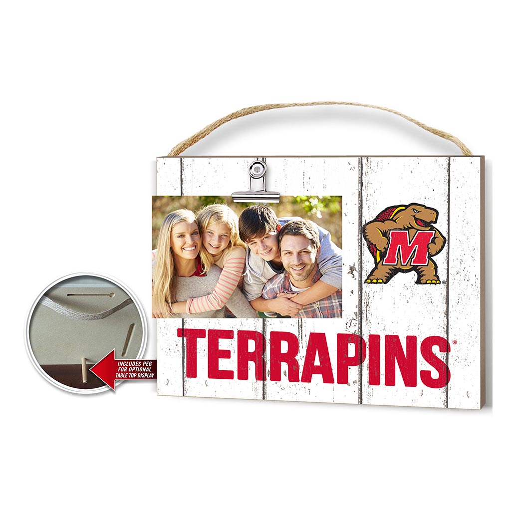 Clip It Weathered Logo Photo Frame Maryland Terrapins