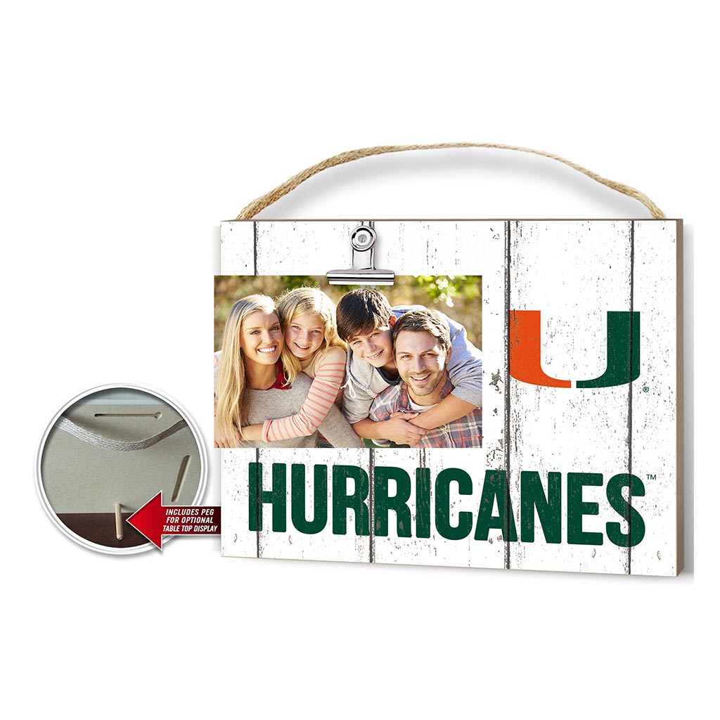 Clip It Weathered Logo Photo Frame Miami Hurricanes