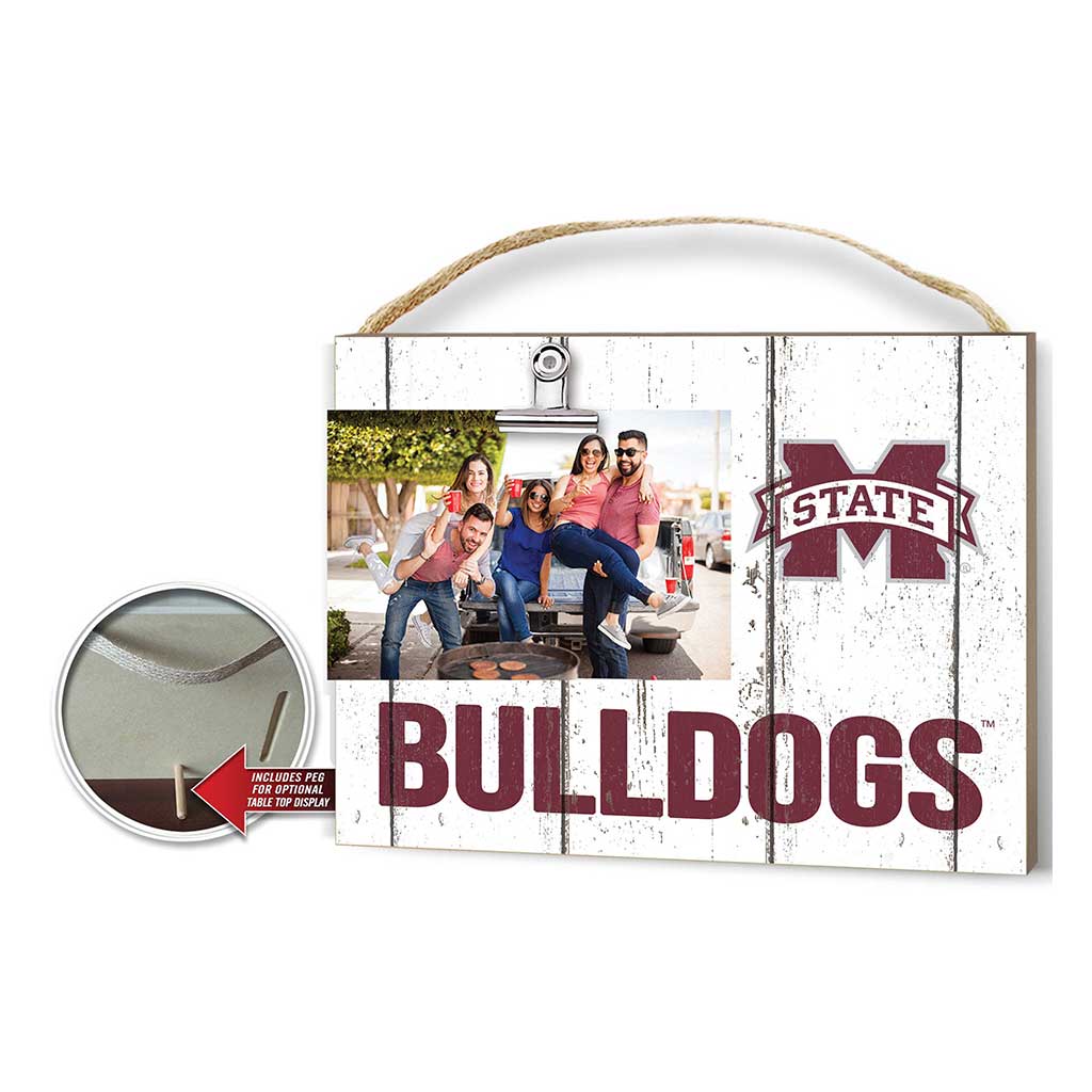 Clip It Weathered Logo Photo Frame Mississippi State Bulldogs
