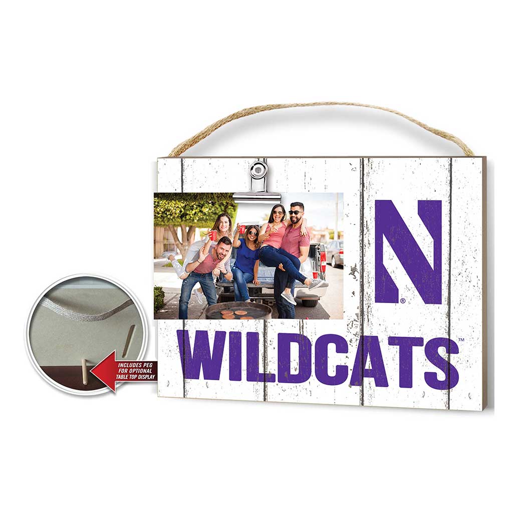 Clip It Weathered Logo Photo Frame Northwestern Wildcats