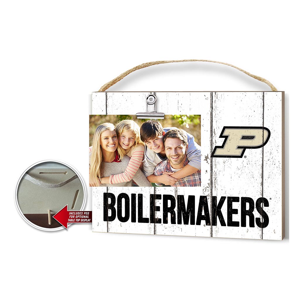 Clip It Weathered Logo Photo Frame Purdue Boilermakers