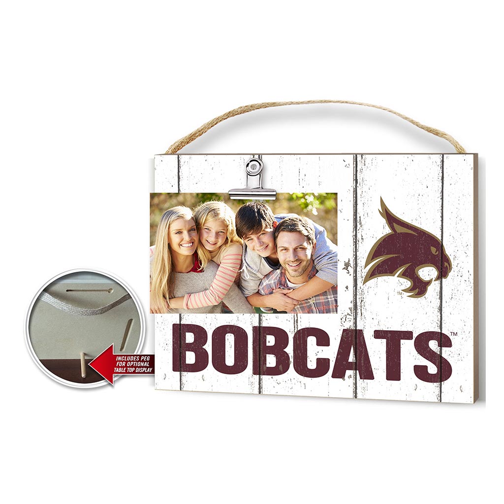 Clip It Weathered Logo Photo Frame Texas State Bobcats