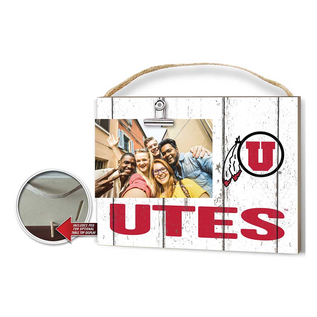 Clip It Weathered Logo Photo Frame Utah Running Utes