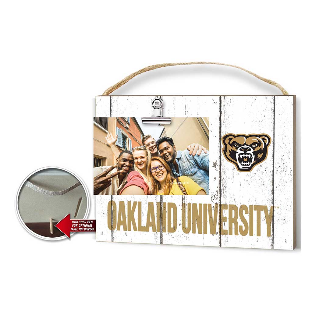 Clip It Weathered Logo Photo Frame Oakland University Golden Grizzlies