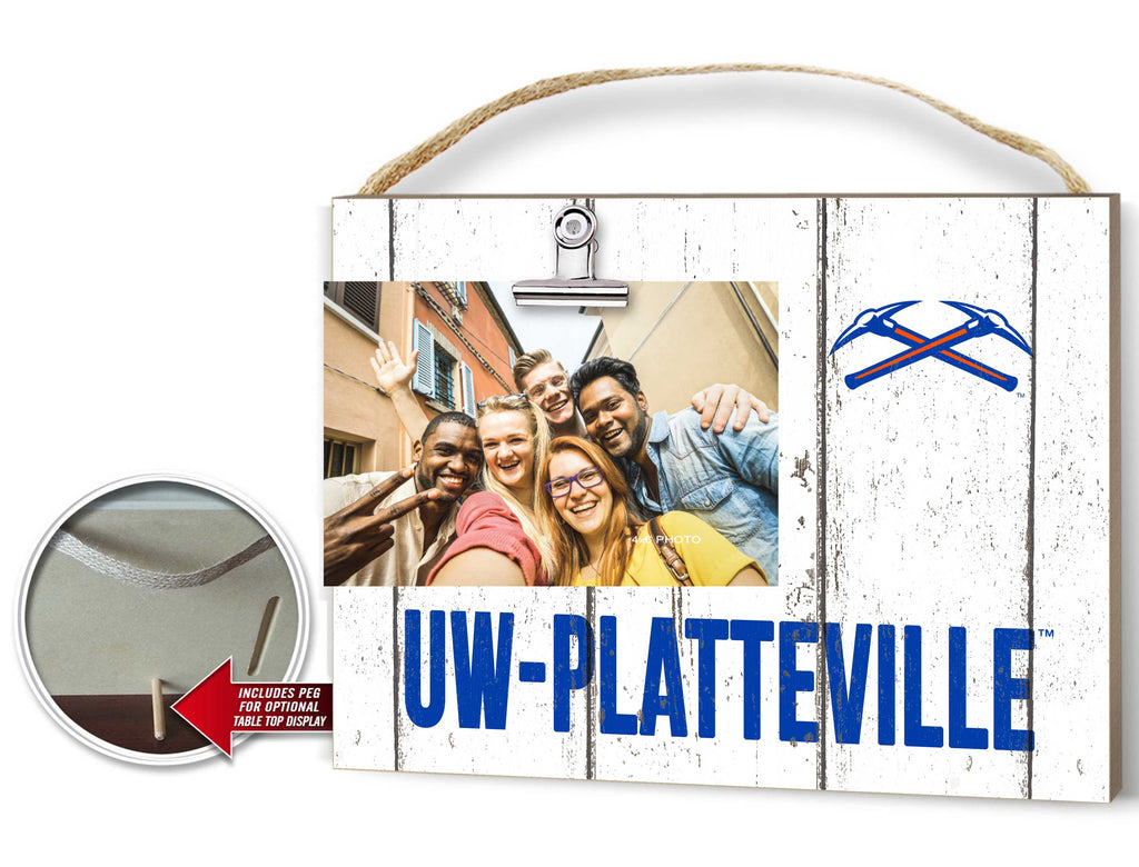 Clip It Weathered Logo Photo Frame Wisconsin - Platteville PIONEERS