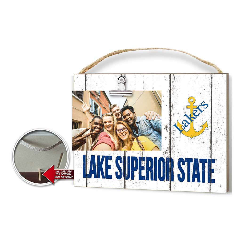 Clip It Weathered Logo Photo Frame Lake Superior State University LAKERS