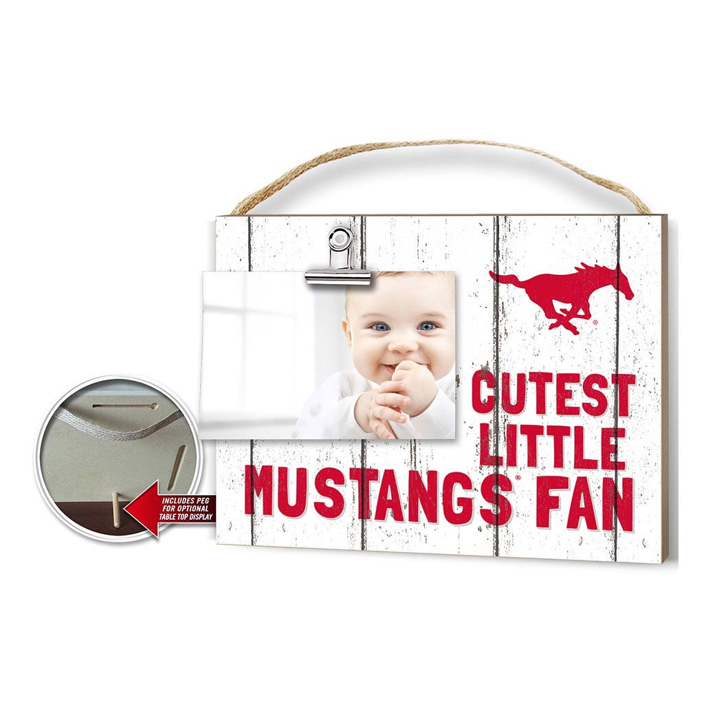 Cutest Little Weathered Logo Clip Photo Frame Southern Methodist Mustangs
