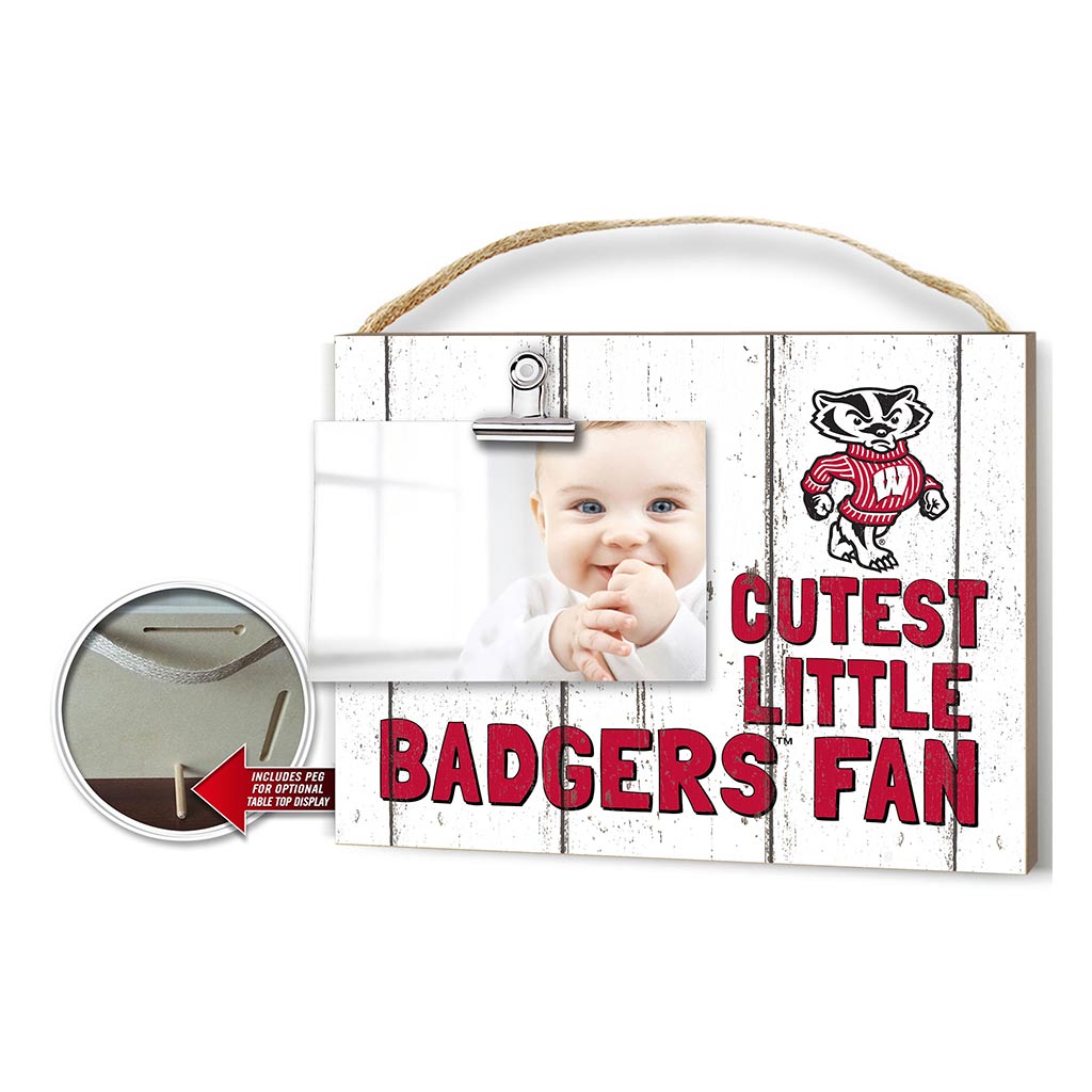 Cutest Little Weathered Logo Clip Photo Frame Wisconsin Badgers