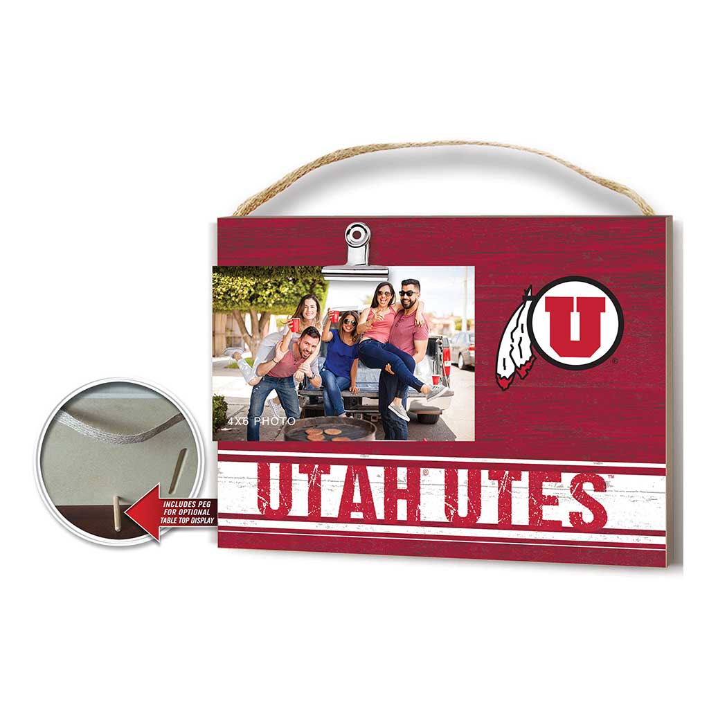Clip It Colored Logo Photo Frame Utah Running Utes