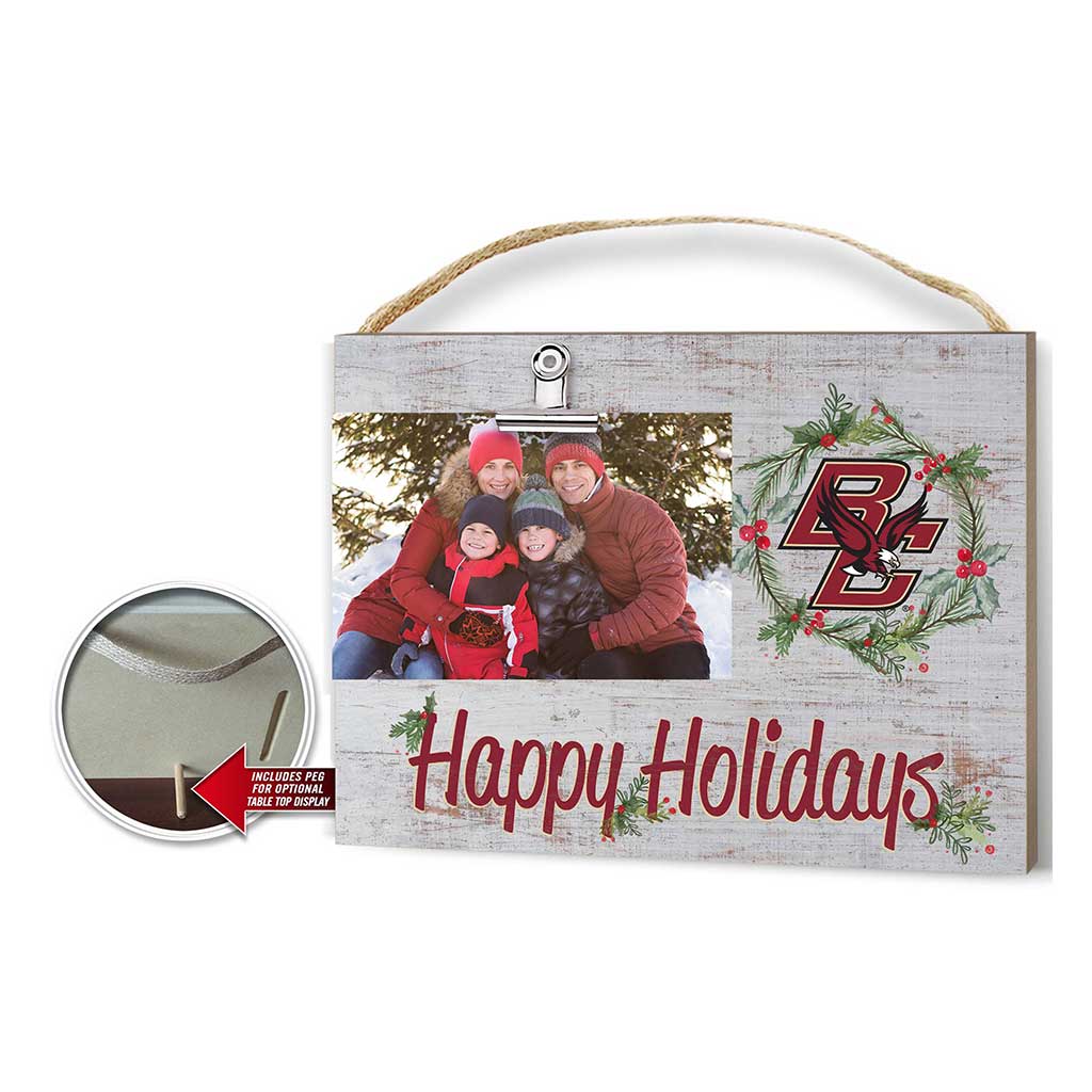 Happy Holidays Clip It Photo Frame Boston College Eagles