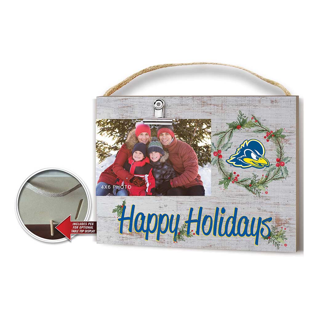 Happy Holidays Clip It Photo Frame Delaware Fightin Blue Hens