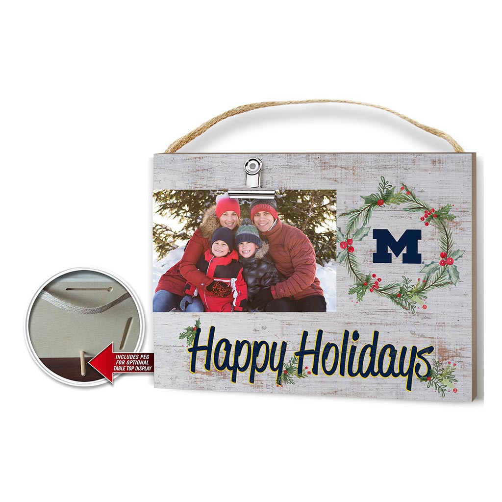 Happy Holidays Clip It Photo Frame Michigan Wolverines
