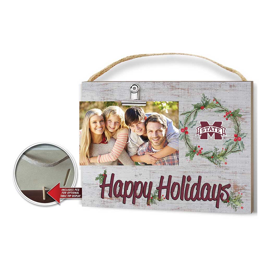 Happy Holidays Clip It Photo Frame Mississippi State Bulldogs