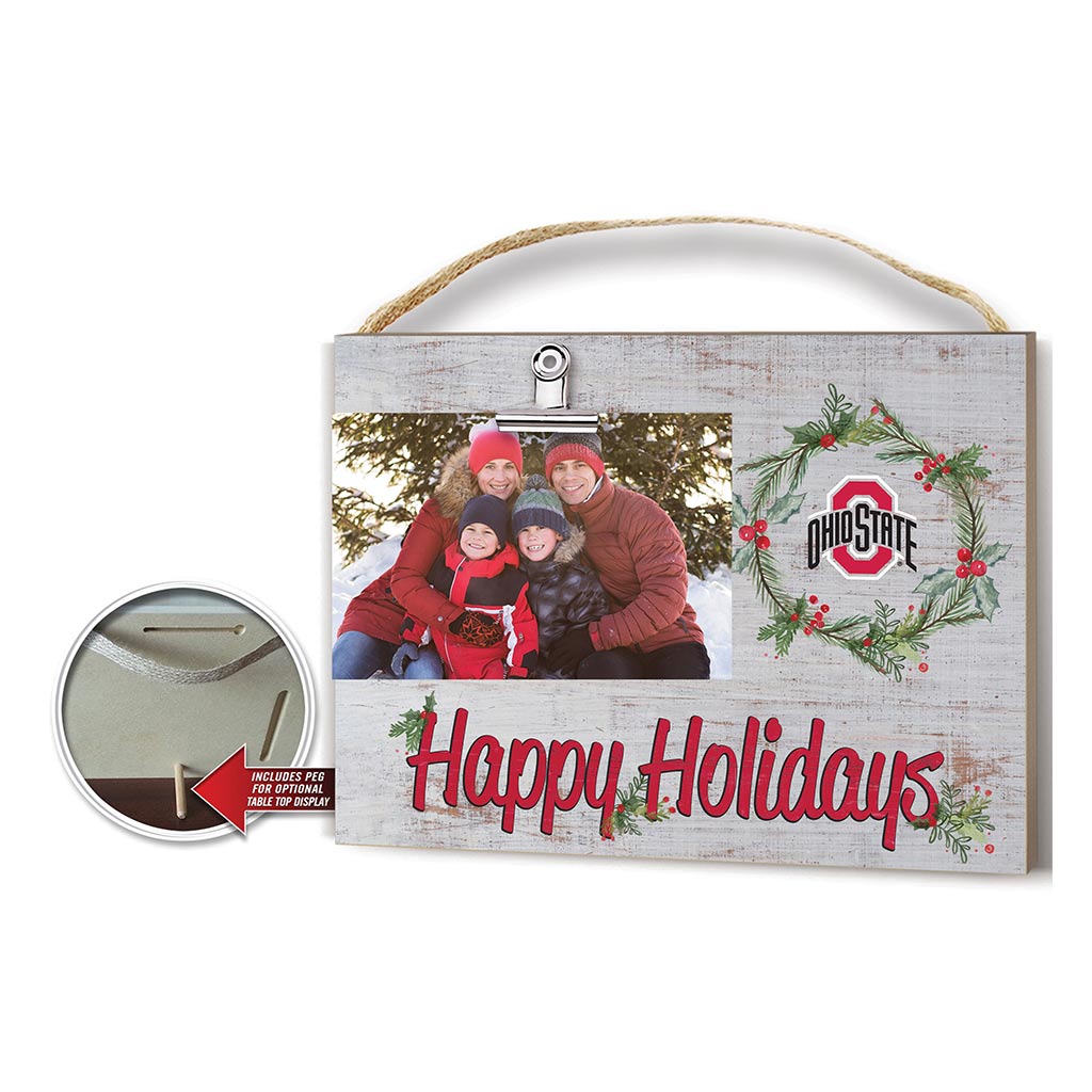 Happy Holidays Clip It Photo Frame Ohio State Buckeyes