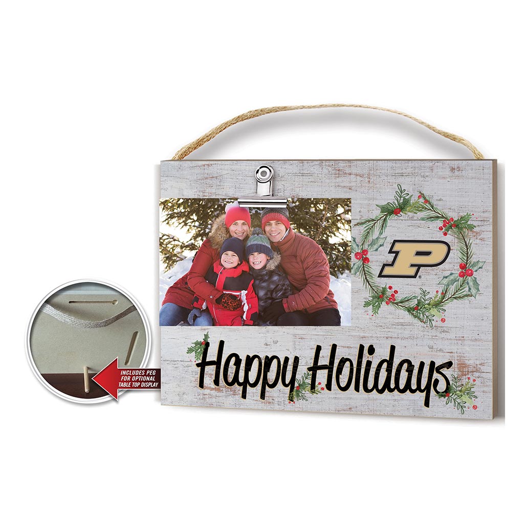 Happy Holidays Clip It Photo Frame Purdue Boilermakers