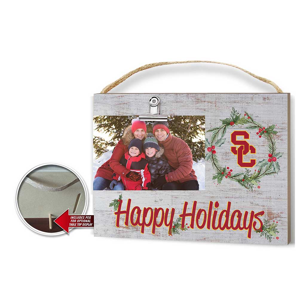 Happy Holidays Clip It Photo Frame Southern California Trojans