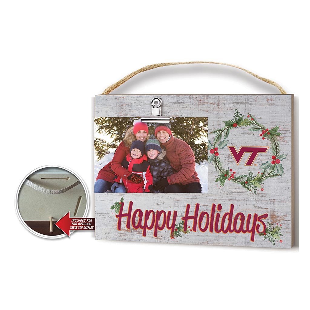 Happy Holidays Clip It Photo Frame Virginia Tech Hokies
