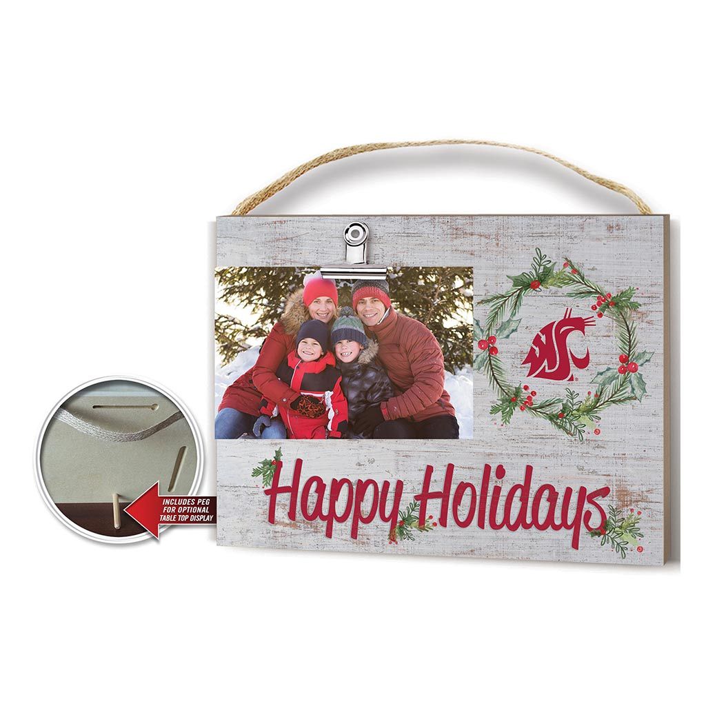 Happy Holidays Clip Photo Frame Washington State Cougars