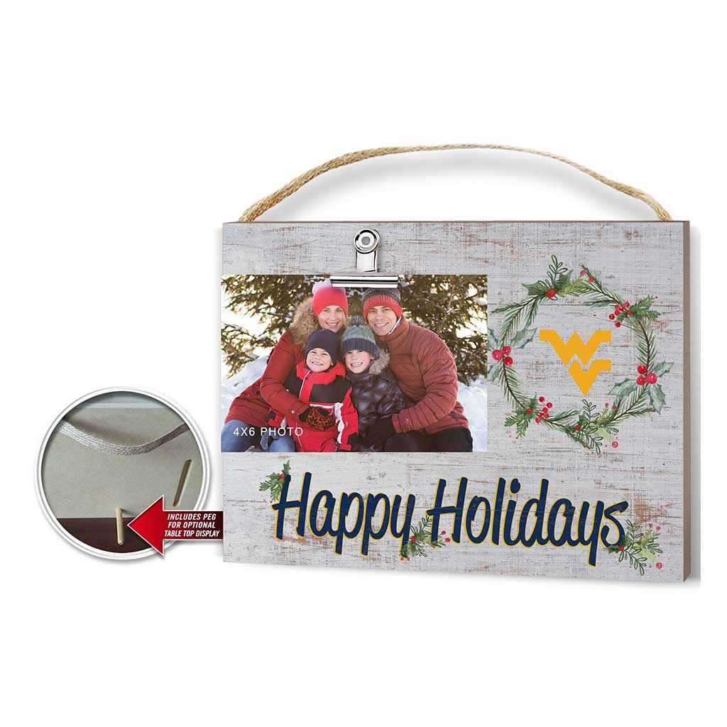 Happy Holidays Clip It Photo Frame West Virginia Mountaineers