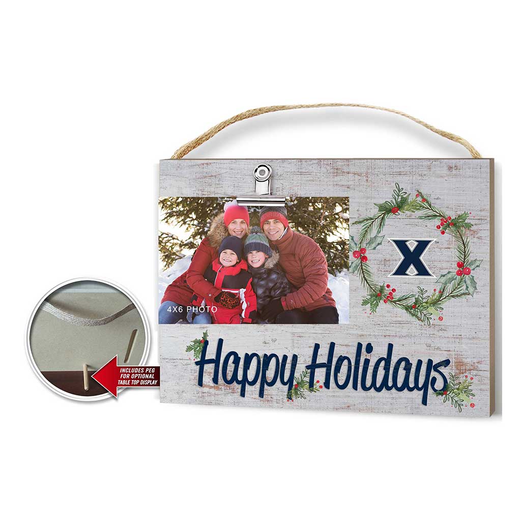 Happy Holidays Clip It Photo Frame Xavier Ohio Musketeers
