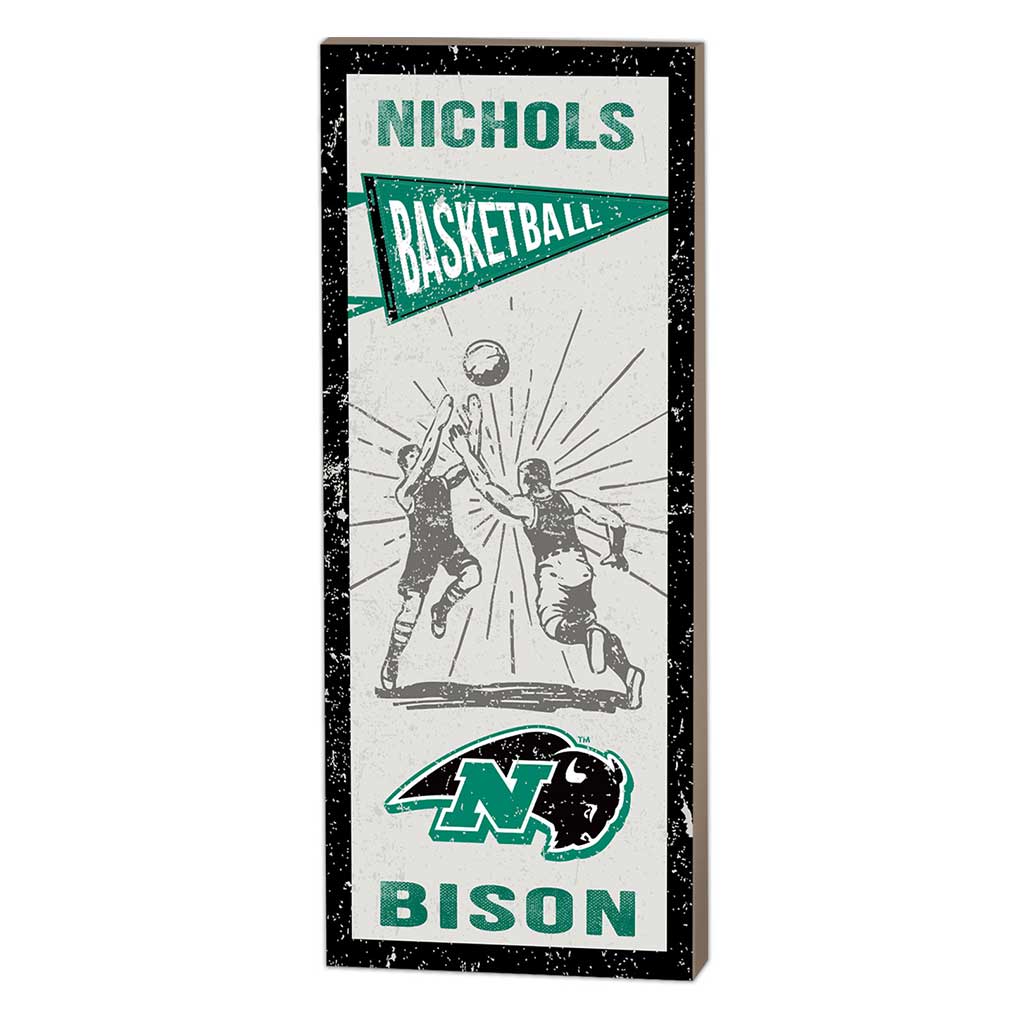 7x18 Vintage Player Nichols College Bison Basketball