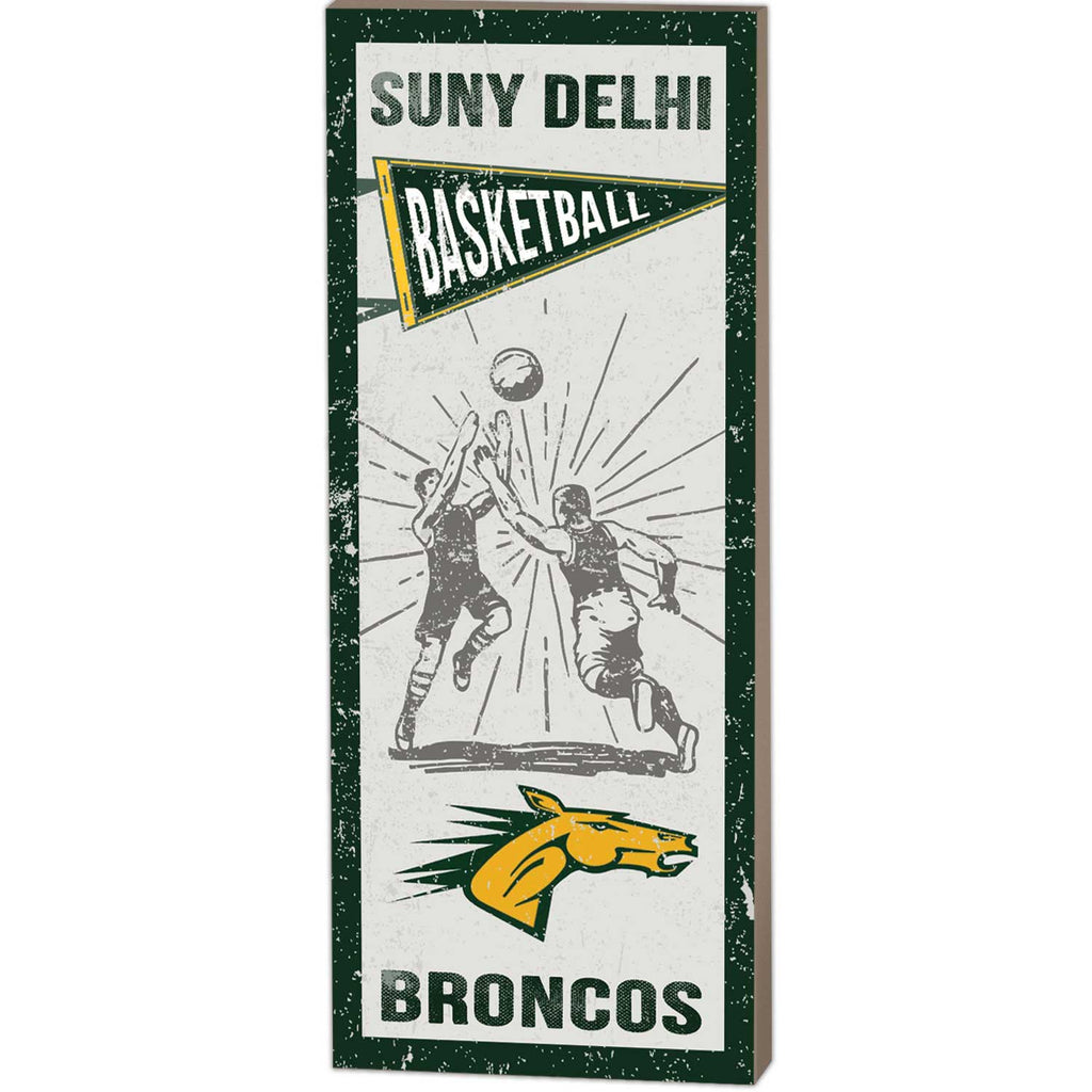 7x18 Vintage Player SUNY Delhi Broncos Basketball
