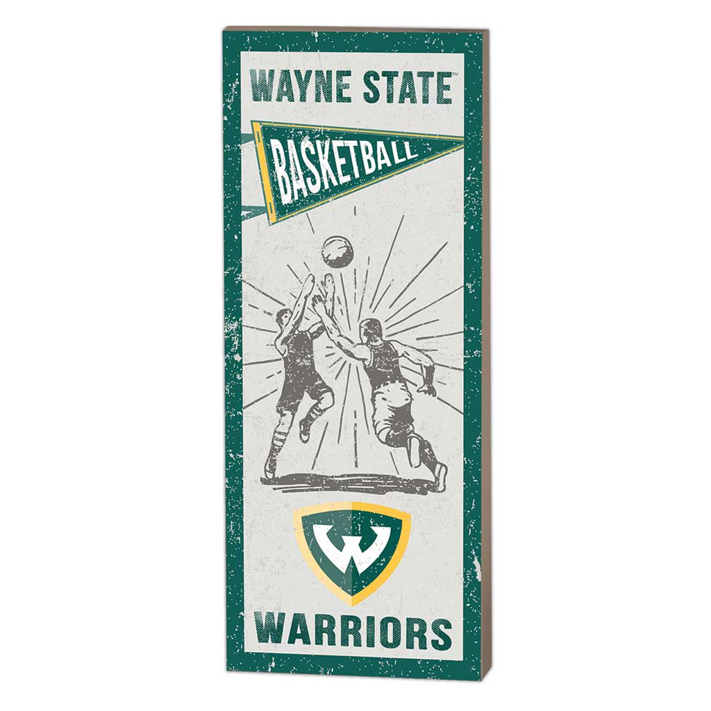 7x18 Vintage Player Wayne State University Warriors Basketball