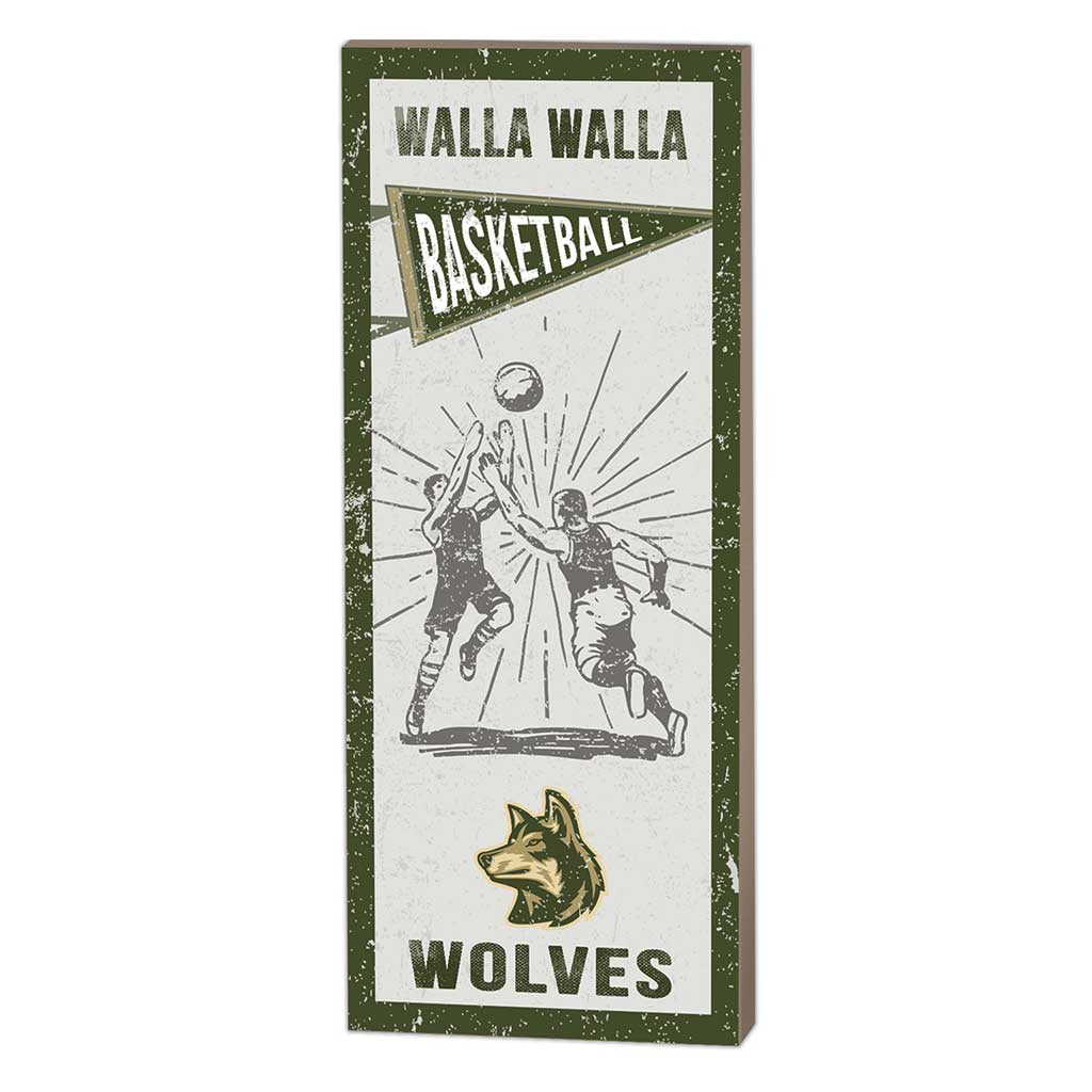 7x18 Vintage Player Walla Walla University Wolves Basketball