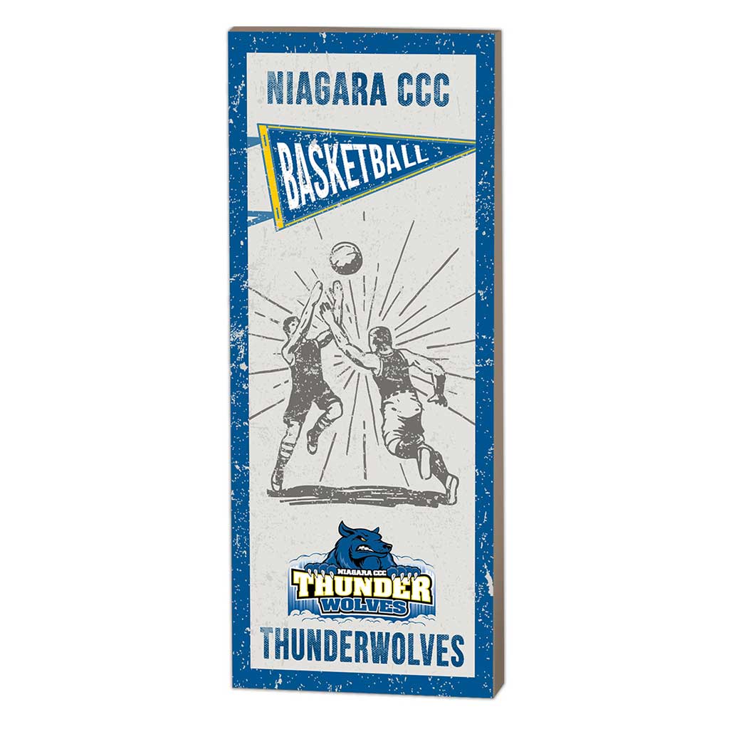 7x18 Vintage Player Niagara County Community College Thunder Wolves Basketball