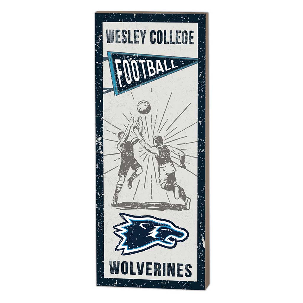 7x18 Vintage Player Wesley College Wolverines