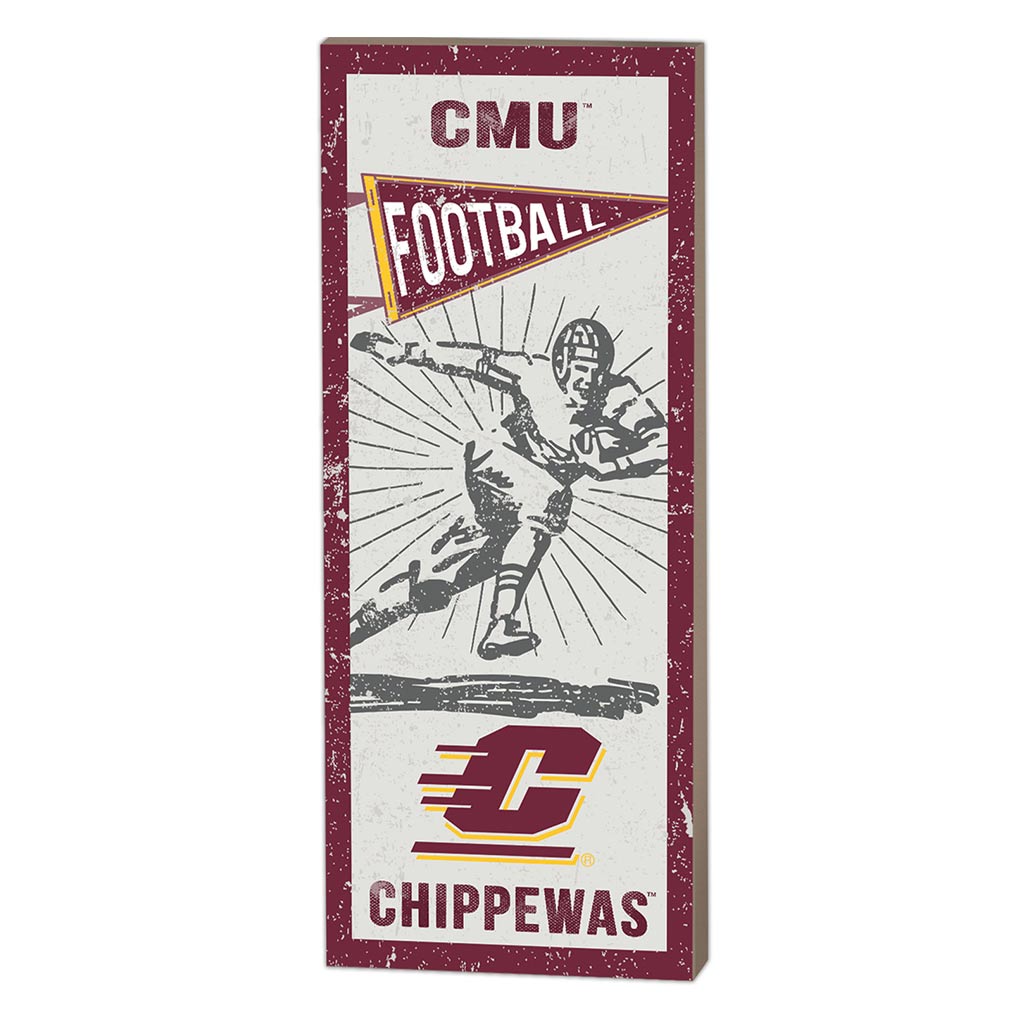 7x18 Vintage Player Central Michigan Chippewas