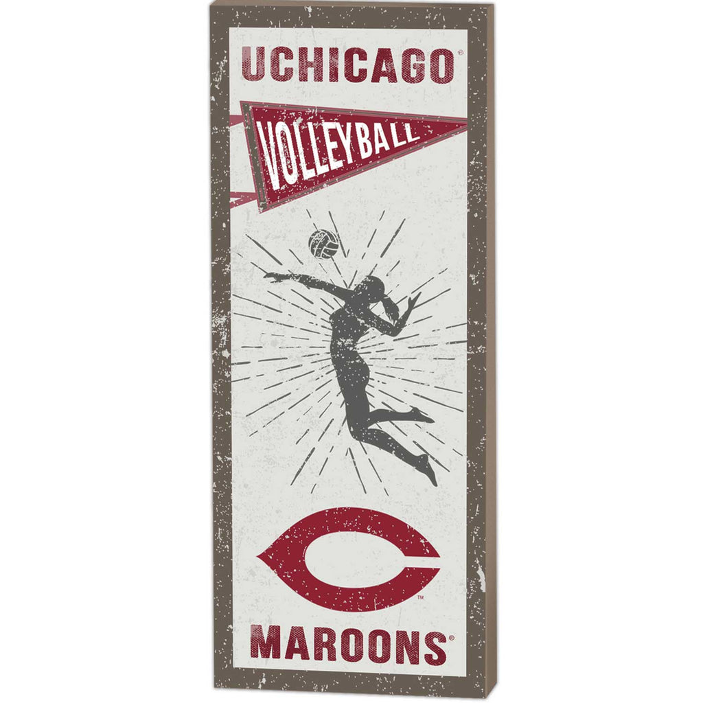 7x18 Vintage Player University of Chicago Maroons Volleyball Women