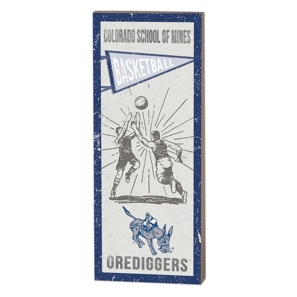 7x18 Vintage Player Colorado School of Mines Orediggers Basketball