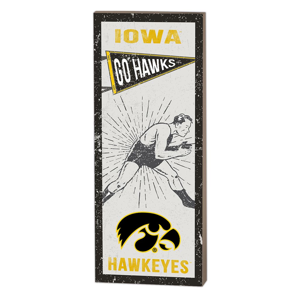 7x18 Vintage Player Iowa Hawkeyes Wrestling
