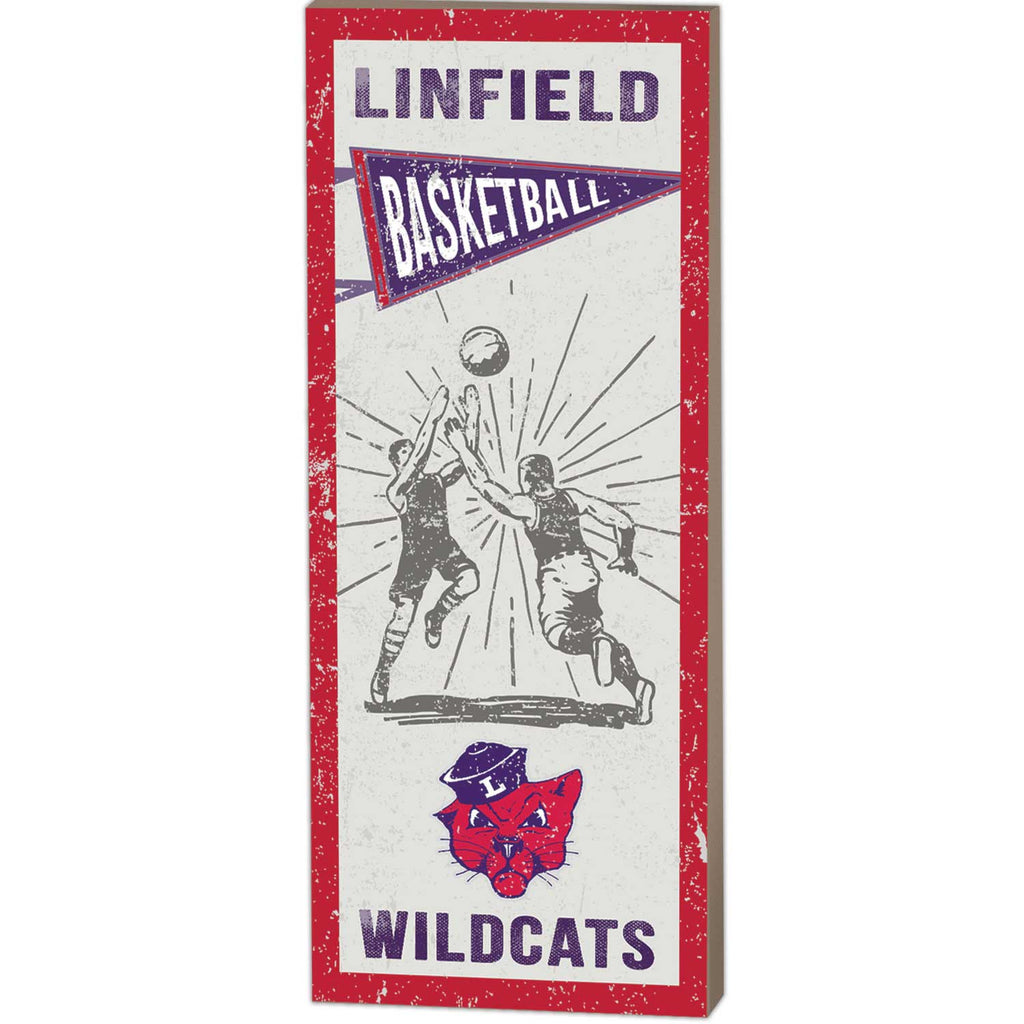 7x18 Vintage Player Linfield College Wildcats Basketball