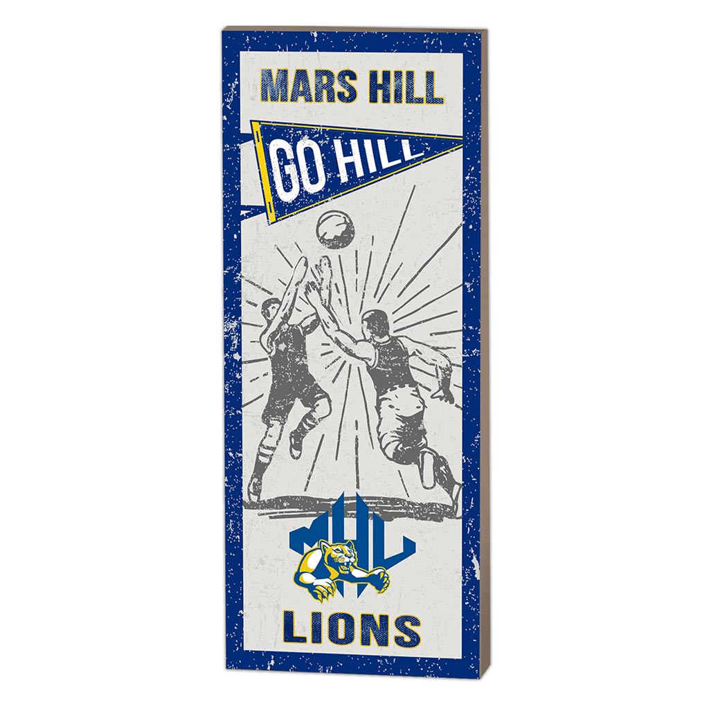 7x18 Vintage Player Mars Hill College Lions Basketball