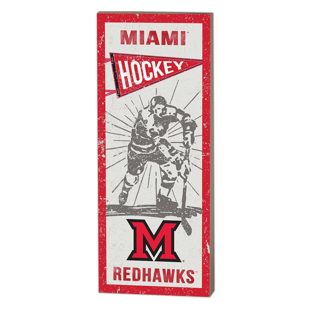 7x18 Vintage Player Miami of Ohio Redhawks Hockey