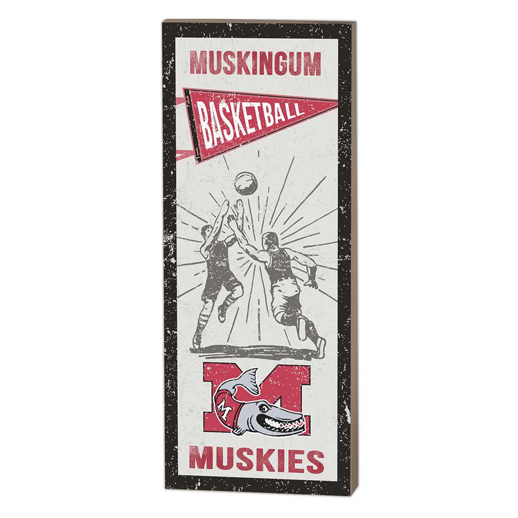 7x18 Vintage Player Muskingum Fighting Muskies Basketball