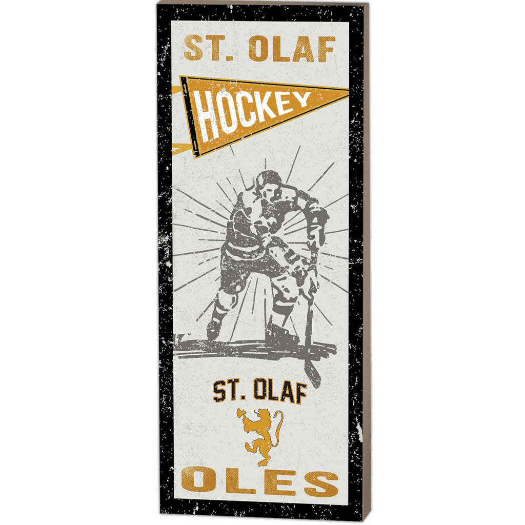 7x18 Vintage Player Saint Olaf College Oles Hockey