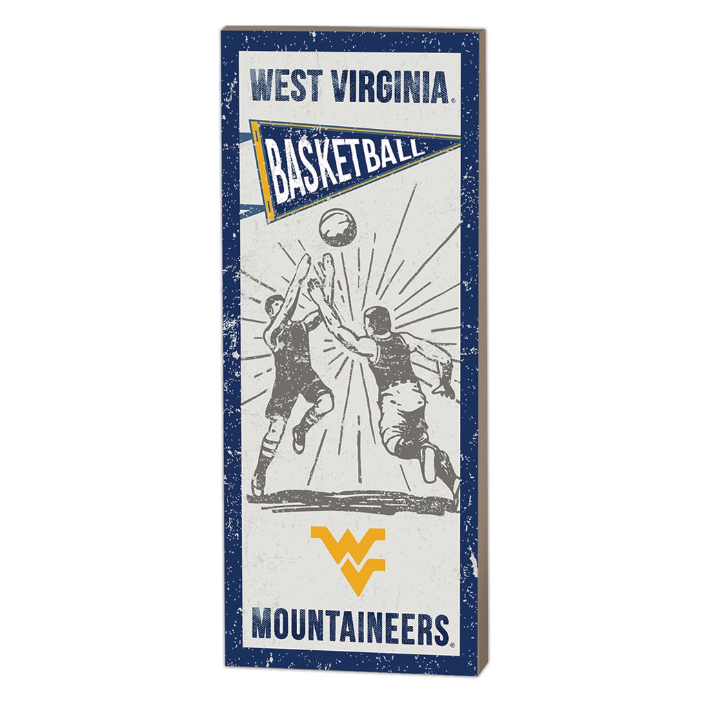 7x18 Vintage Player West Virginia Mountaineers Basketball