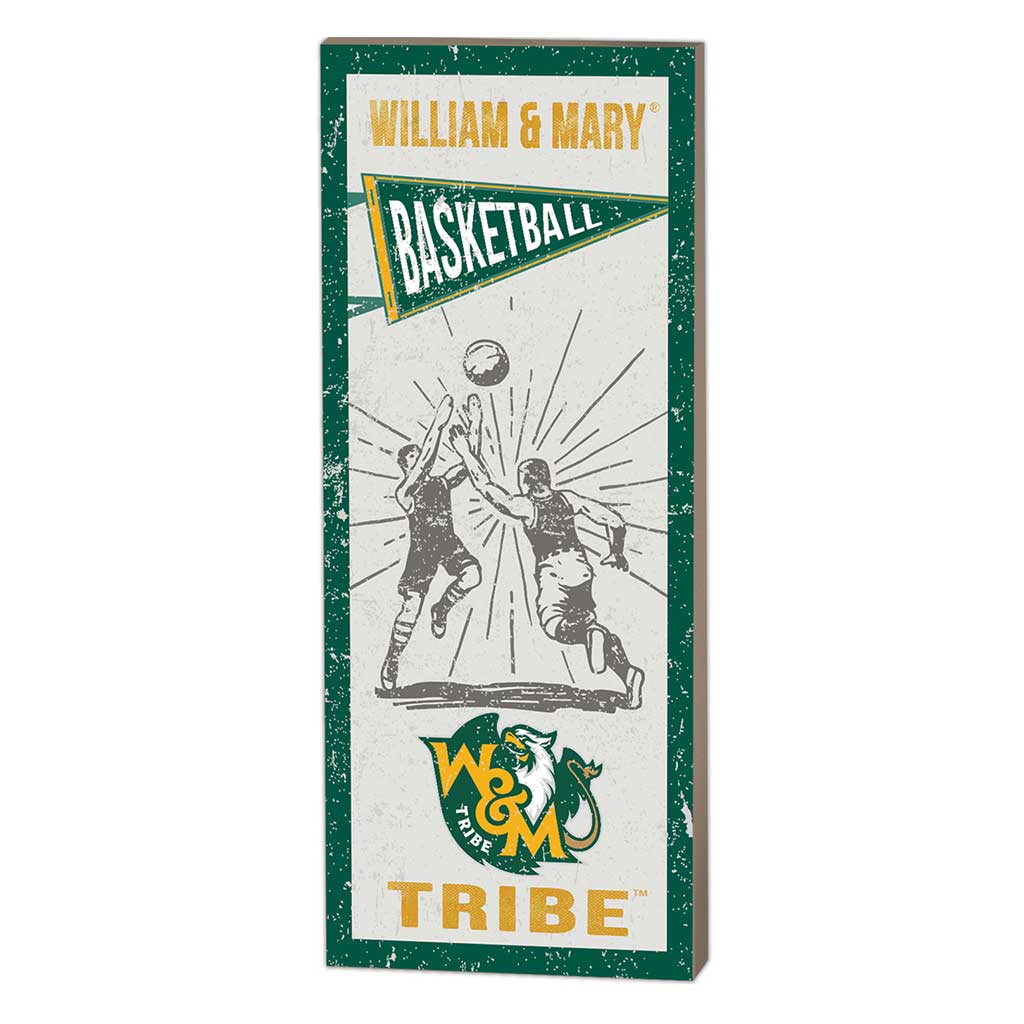 7x18 Vintage Player William and Mary Tribe Basketball
