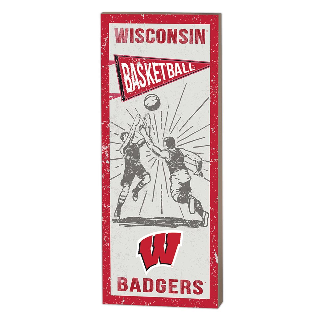 7x18 Vintage Basketball Player Wisconsin Badgers