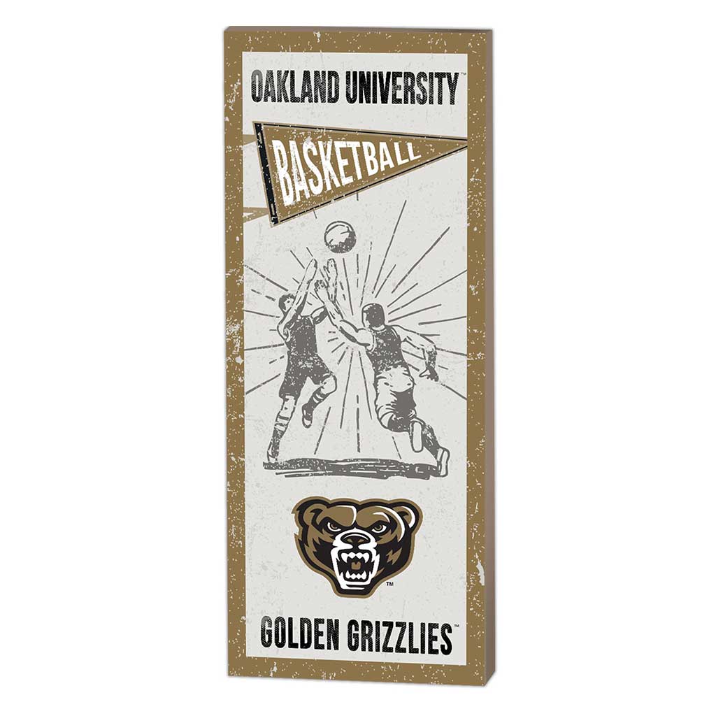 7x18 Vintage Player Oakland University Golden Grizzlies Basketball