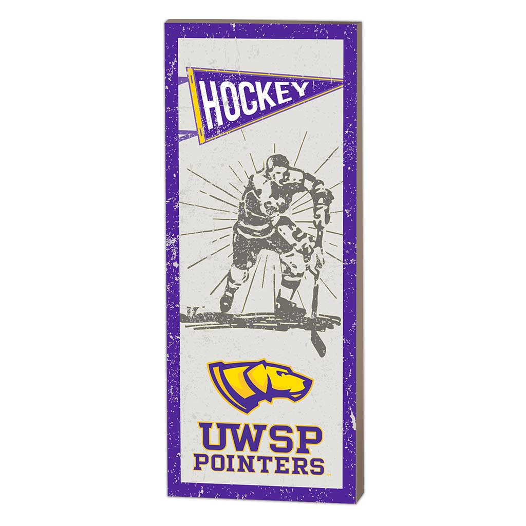 7x18 Vintage Player University of Wisconsin Steven's Point Pointers Hockey