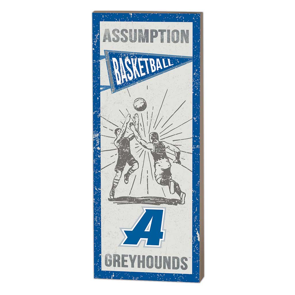 7x18 Vintage Player Assumption College GREYHOUNDS Basketball